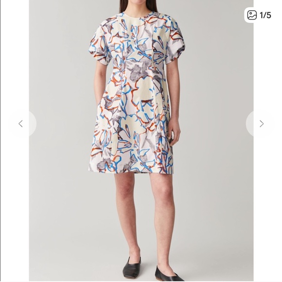 COS Dresses & Skirts - COS Printed Draped Sleeve Mini Dress Size 8